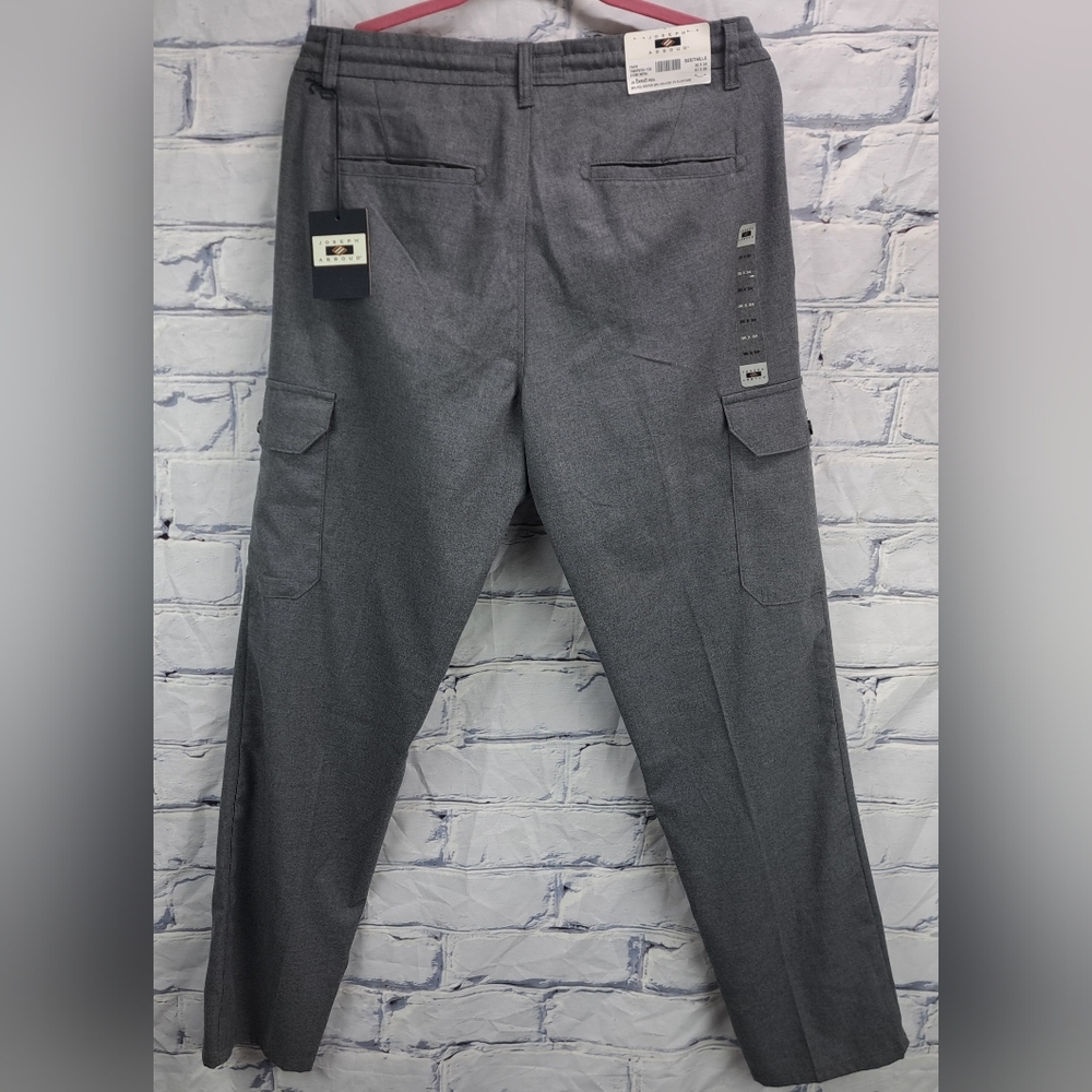 NWT Joseph Abboud Men's Cargo Pants Gray Casual Drawstring Size 36x34